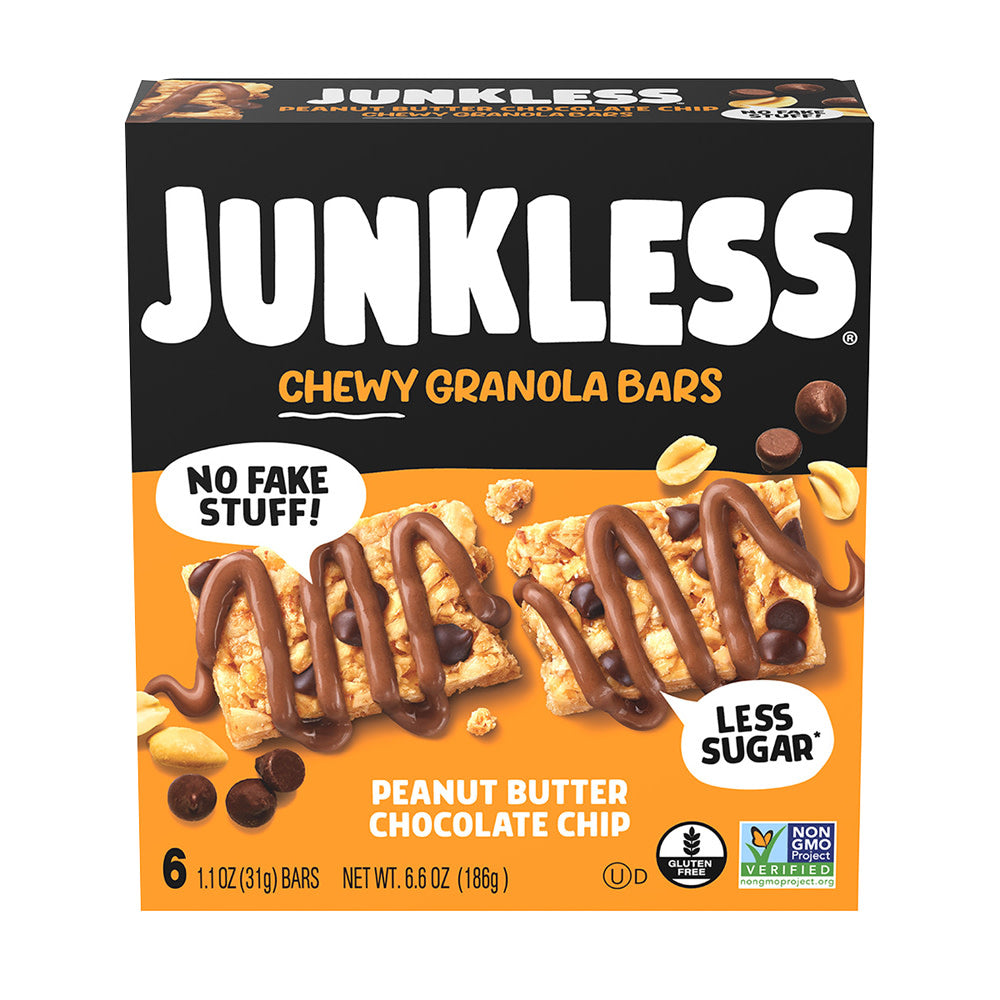Wholesale Junkless Peanut Butter Chip Bars 6 Count Box- Bulk