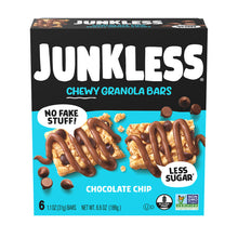 Wholesale Junkless Chocolate Chip Bars 6 Count Box- Bulk
