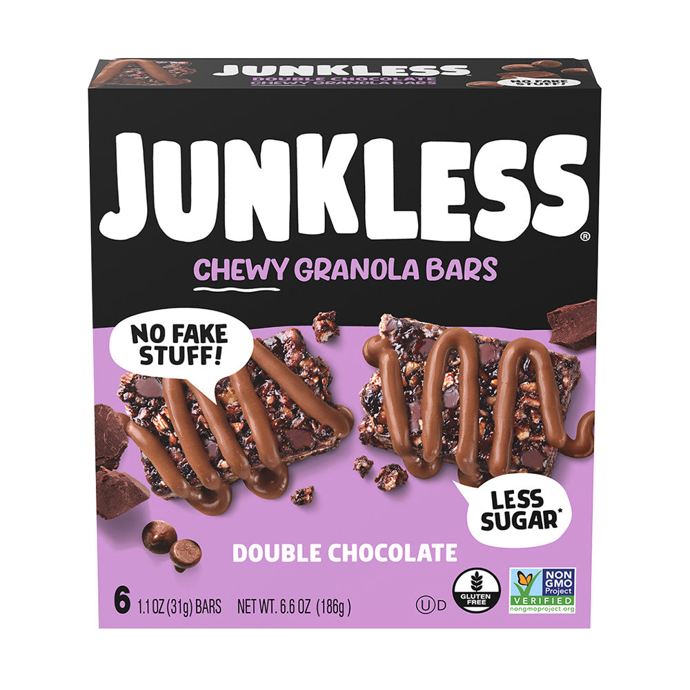 Wholesale Junkless Double Chocolate Chip Bars 6 Count Box- Bulk