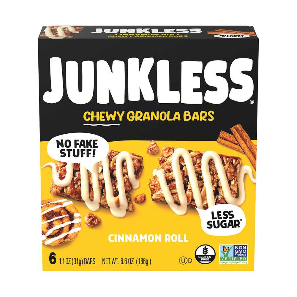 Wholesale Junkless Cinnamon Roll Bars 6 Count Box- Bulk