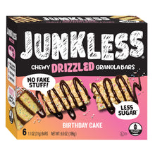 Wholesale Junkless Chewy Drizzled Granola Bars Birthday Cake 6.6 Oz Box 6 Count- Bulk