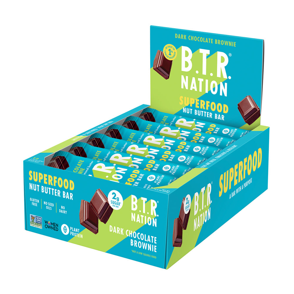 Wholesale B.T.R Nation - Dark Chocolate Brown Nut Bar - 1.23Oz - 12Ct - 6/Cs- Bulk