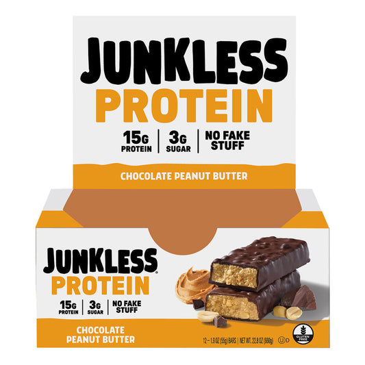 Wholesale Junkless - Chocolate Peanut Butter Protein Bars - 1.9Oz- Bulk
