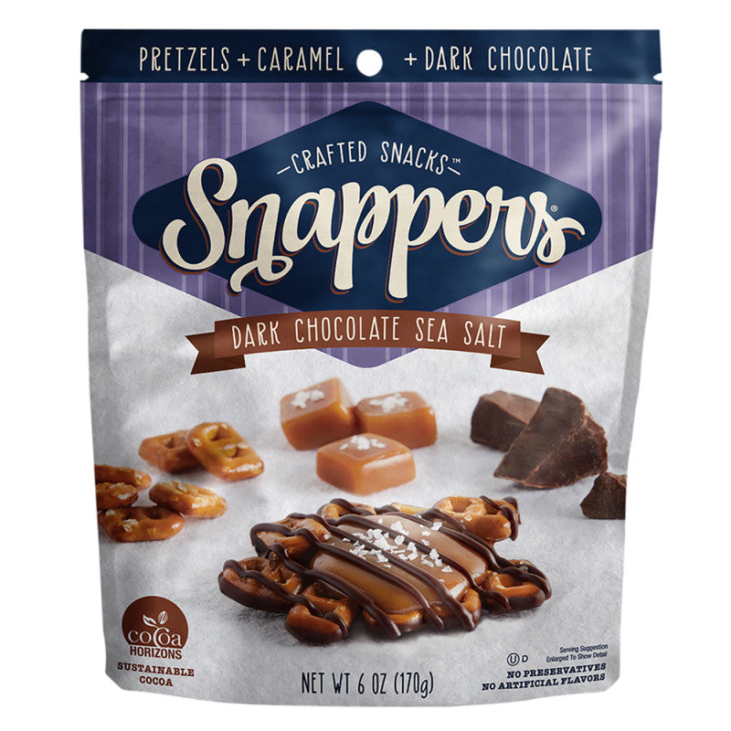 Wholesale Snappers Dark Chocolate Sea Salt 6 Oz Pouch- Bulk