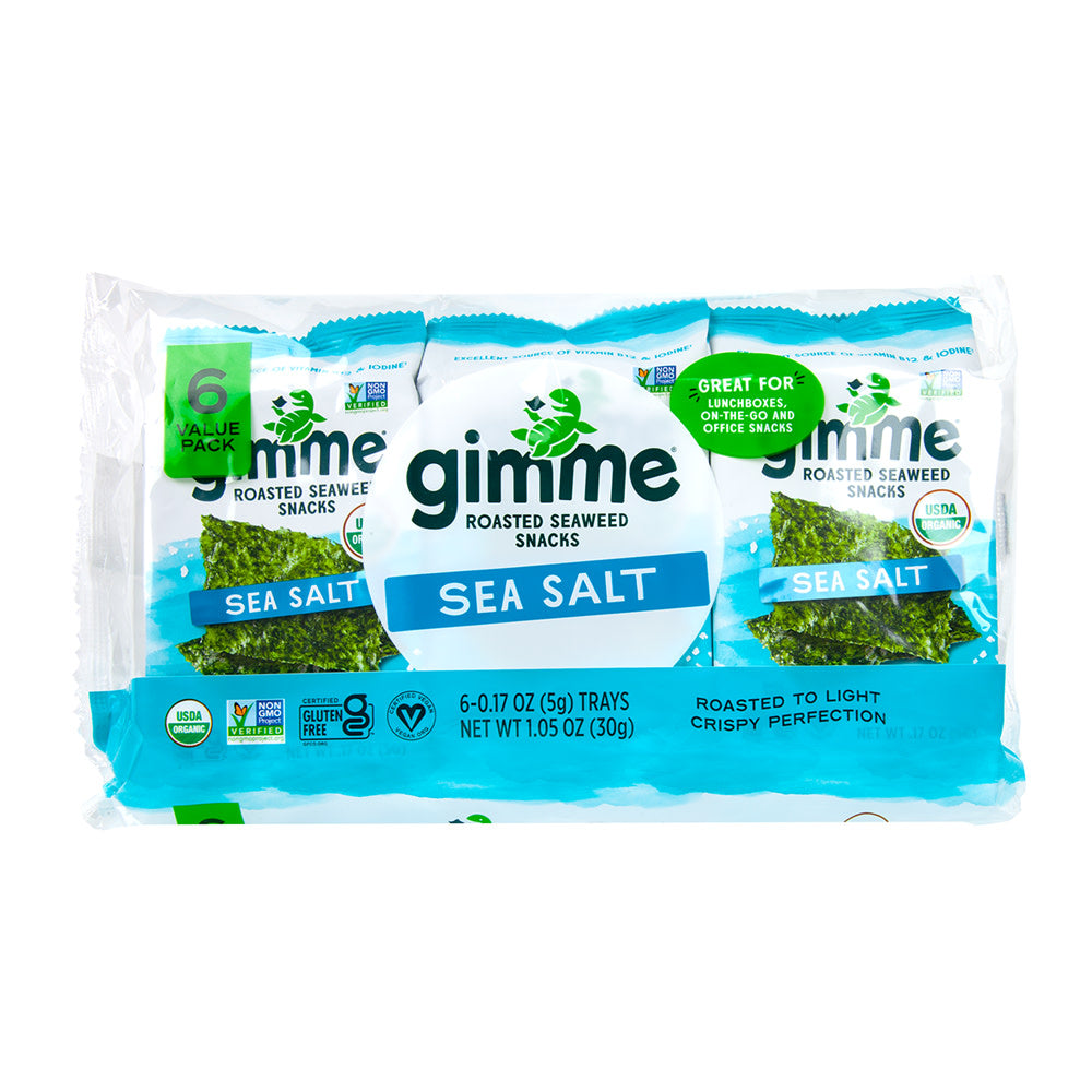Wholesale Gimme Sea Salt Seaweed Snacks 6 Count Pack- Bulk