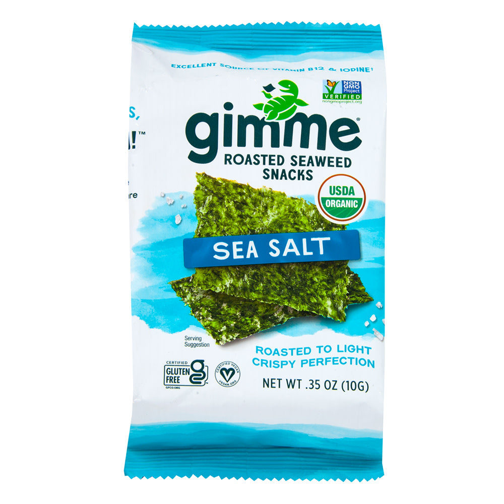 Wholesale Gimme Sea Salt Seaweed Snacks Singles 0.35 Oz- Bulk