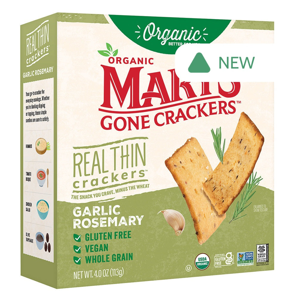 Wholesale Mary'S Gone Crackers Garlic Rosemary Real Thin Crackers 4 Oz Box- Bulk