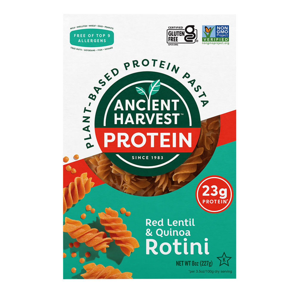 Wholesale Ancient Harvest Pow Pasta Red Lentil Rotini 8 Oz Box- Bulk