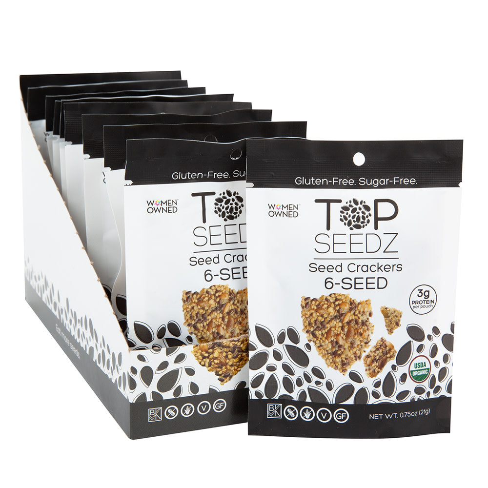 Wholesale Top Seedz 6 Seed Snack Pack Crackers 0.75 Oz Peg Bag- Bulk