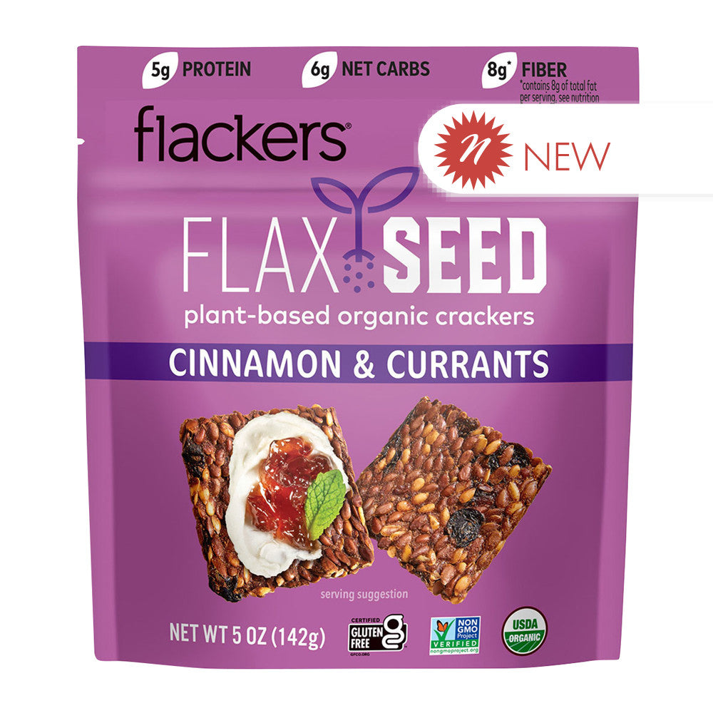 Wholesale Flackers - Flax Seed Crac Cinnamon Currant - 5Oz- Bulk