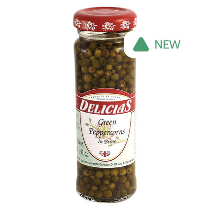 Wholesale Delicias Green Peppercorns In Brine 3.5 Oz Jar- Bulk