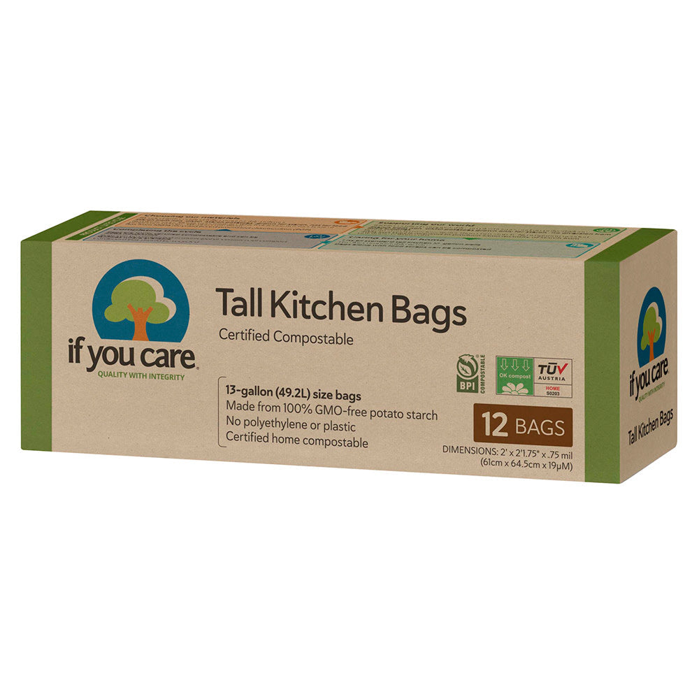 Wholesale If You Care 13 Gallon Compostable Tall Kitchen Bag 12 Count Box- Bulk