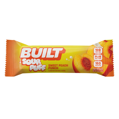Wholesale Built - Puff Sour Protein Bar Peach - 1.4Oz- Bulk