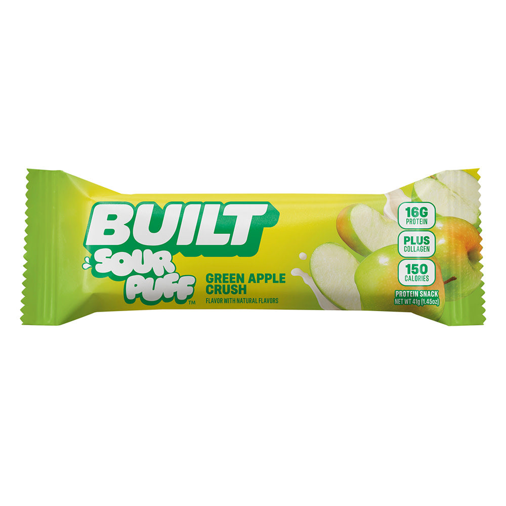 Wholesale Built - Puff Sour Protein Bar Grn Apl - 1.4Oz- Bulk