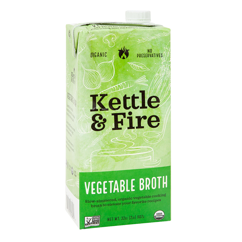 Wholesale Kettle & Fire Vegetable Cooking Broth 32 Oz Carton- Bulk