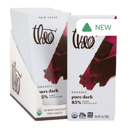 Wholesale Theo Bar 85% Dark Chocolate 3 Oz Bar- Bulk
