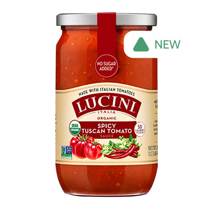 Wholesale Lucini Organic Pasta Sauce Spicy Tuscan Tomato 25.5 Oz Jar- Bulk