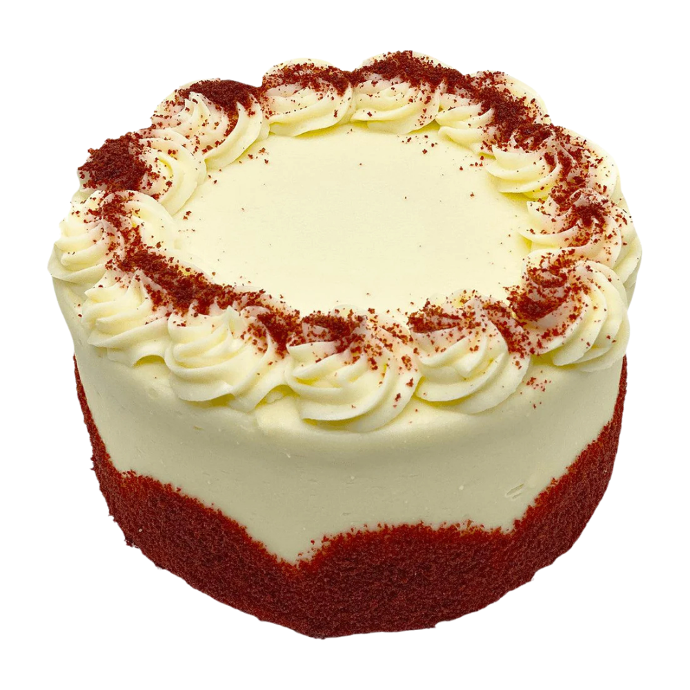 Wholesale Leonard Case 8 Inch Single Layer Sliced Red Velvet Cake- Bulk