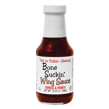 Wholesale Bone Suckin' Wing Sauce Garlic & Honey 12.25 Oz Bottle- Bulk