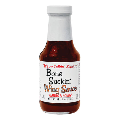 Wholesale Bone Suckin' Wing Sauce Garlic & Honey 12.25 Oz Bottle- Bulk