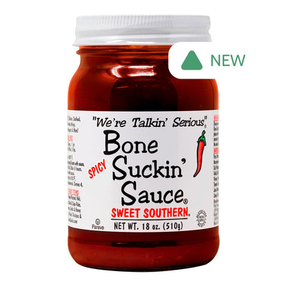 Wholesale Bone Suckin' Spicy Sweet Southern Sauce 18 Oz Jar- Bulk