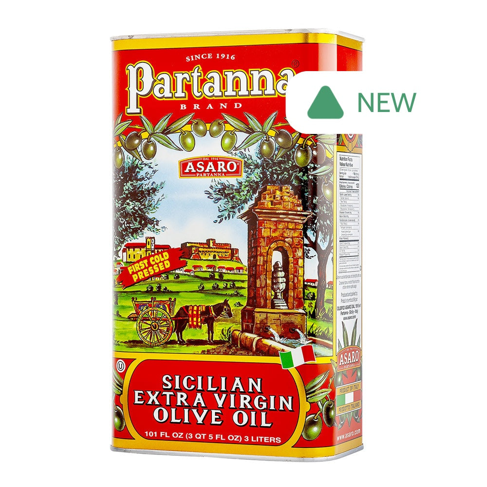 Wholesale Partanna Sicilian Extra Virgin Olive Oil 3 Liter Tin- Bulk