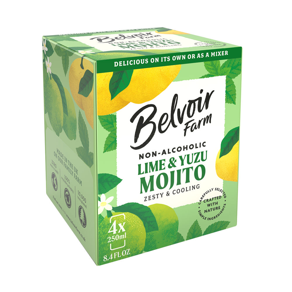Wholesale Belvoir Farm Lime & Yuzu Mojito Mocktail 8.4 Oz Can 4 Count- Bulk