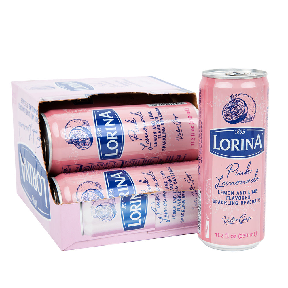 Wholesale Lorina Pink Lemonade Lemon And Lime Sparkling Lemonade 6 Count 11.2 Oz Can- Bulk