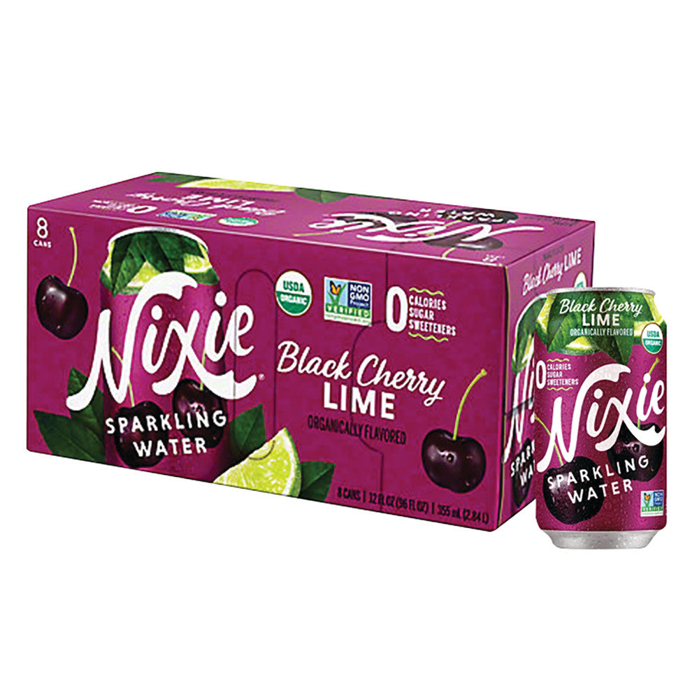 Wholesale Nixie Organic Sparkling Water Black Cherry Lime 12 Oz 8 Ct- Bulk