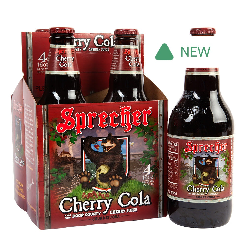 Wholesale Sprecher Soda Cherry Cola 16 Oz Bottle 4 Pack- Bulk