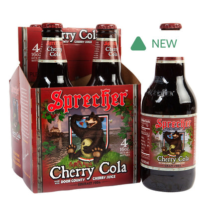 Wholesale Sprecher Soda Cherry Cola 16 Oz Bottle 4 Pack- Bulk