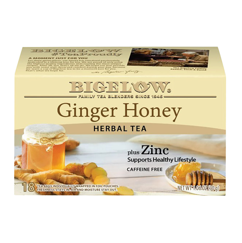 Wholesale Bigelow - Ginger Honey Zinc Herbal Tea - 18Ct - Pk6- Bulk