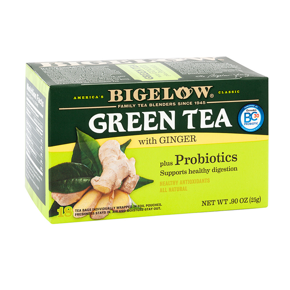Wholesale Bigelow Green Tea With Ginger & Probiotics 18 Ct Box- Bulk
