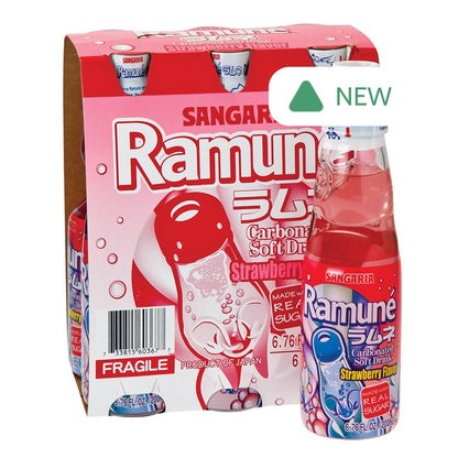 Wholesale Sangaria Ramune Strawberry Soda 6 Pk 6.76 Oz Bottles- Bulk