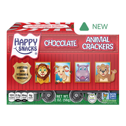 Wholesale Happy Snacks Chocolate Animal Crackers 2 Oz Box- Bulk