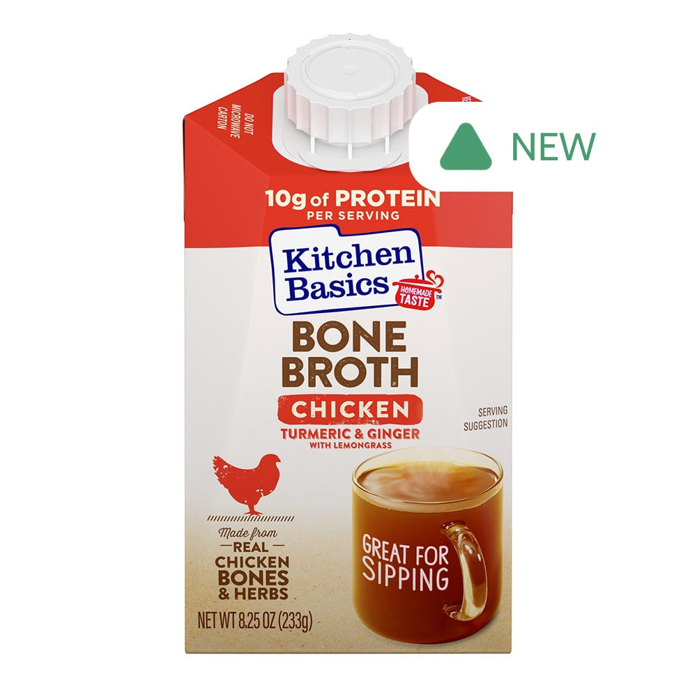 Wholesale Kitchen Basics Bone Broth Chicken Turmeric Ginger 8.25 Oz- Bulk