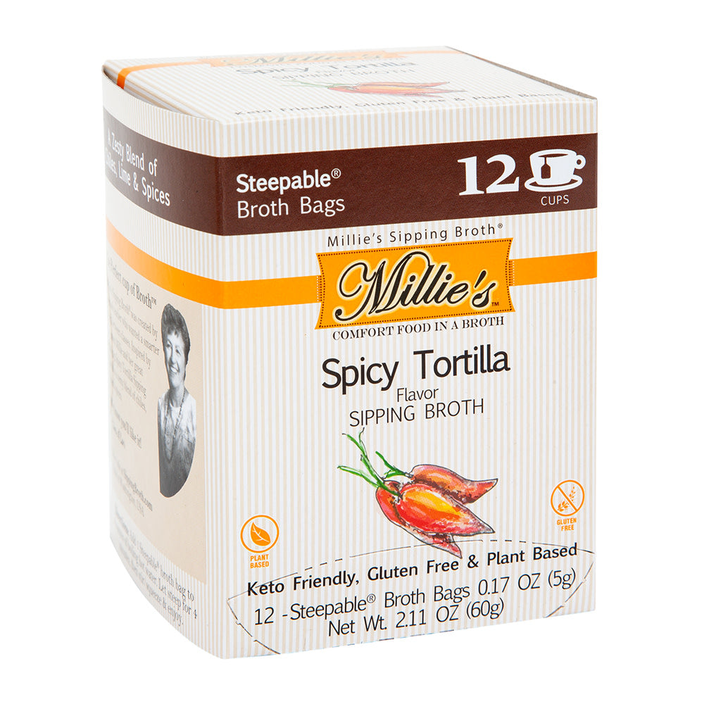 Wholesale Millie'S Sipping Broth Spicy Tortilla 12 Count Box- Bulk