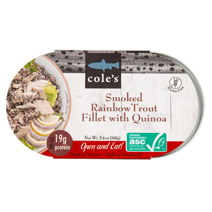 Cole’S Rainbow Trout Smoked Fillet With Quinoa 5.6 Oz Tin