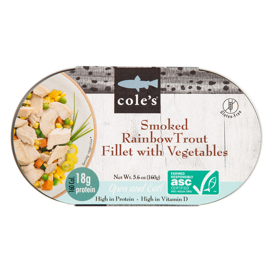 Wholesale Cole’S Rainbow Trout Fillet Smoked With Vegetables 5.6 Oz Tin- Bulk