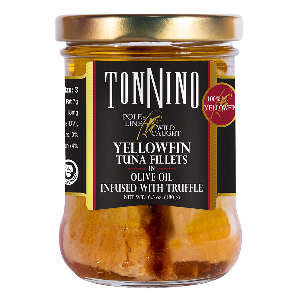 Wholesale Tonnino Olive Oil With Truffle Yellowfin Tuna Fillets 6.3 Oz Jar- Bulk