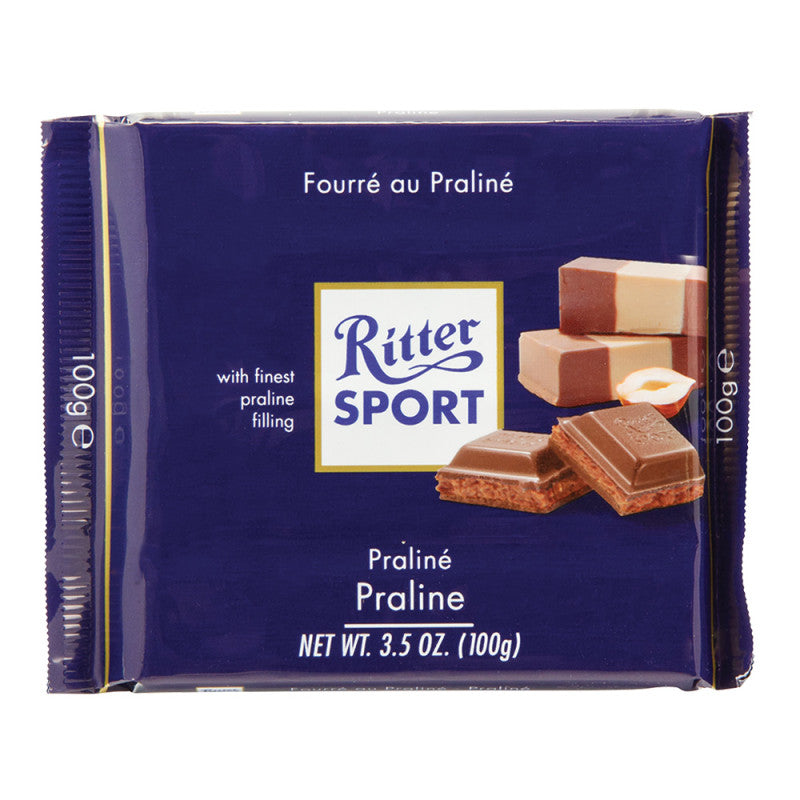 Wholesale Ritter Sport Milk Chocolate Praline Filled 3.5 Oz Bar- Bulk
