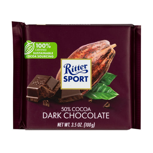 Wholesale Ritter Sport 50% Dark Chocolate 3.5 Oz Bar- Bulk