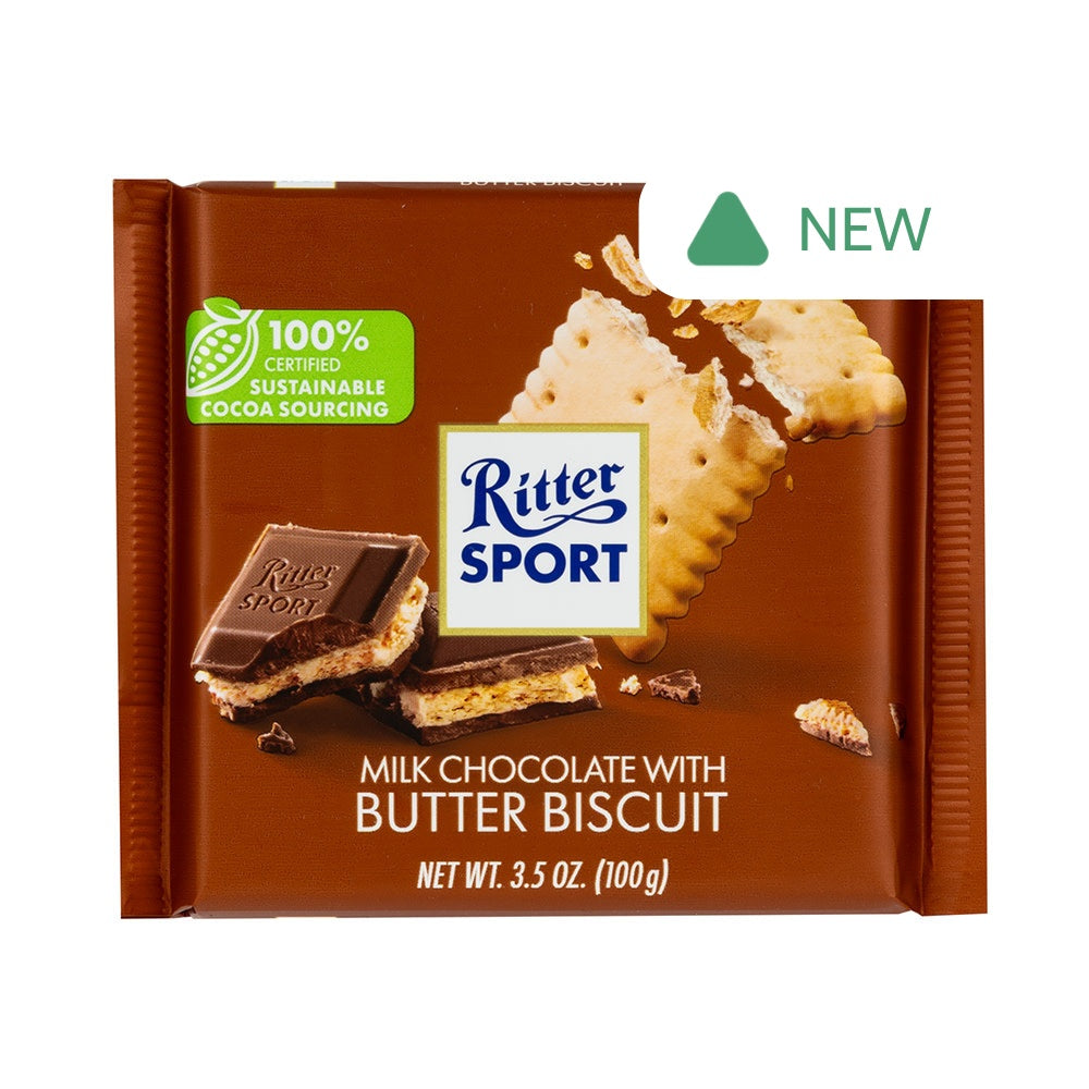 Wholesale Ritter Sport Milk Chocolate With Butter Biscuit 3.5 Oz Bar- Bulk