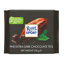 Wholesale Ritter Sport Fine Extra Dark Chocolate 70% Bar 3.5 Oz- Bulk
