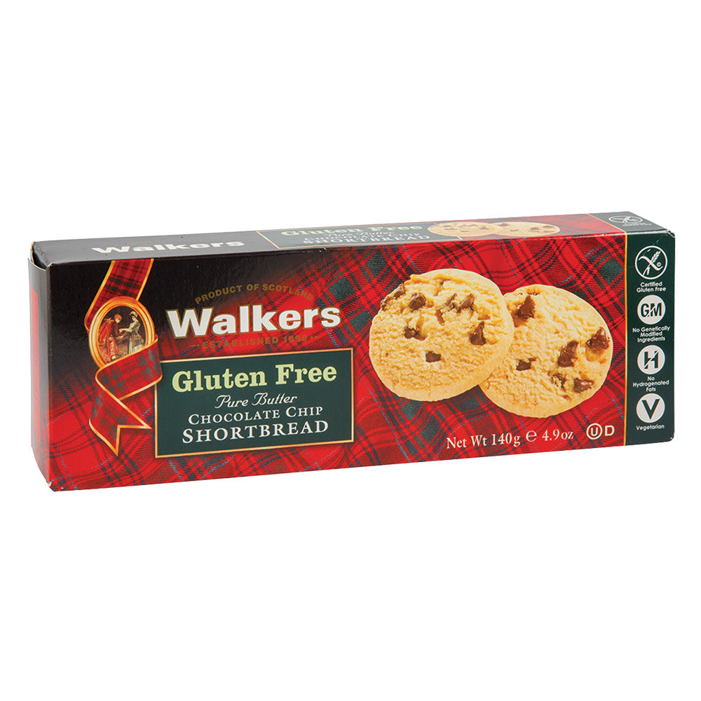Wholesale Walkers Gluten Free Chocolate Chip Shortbread Cookies 4.9 Oz Box- Bulk
