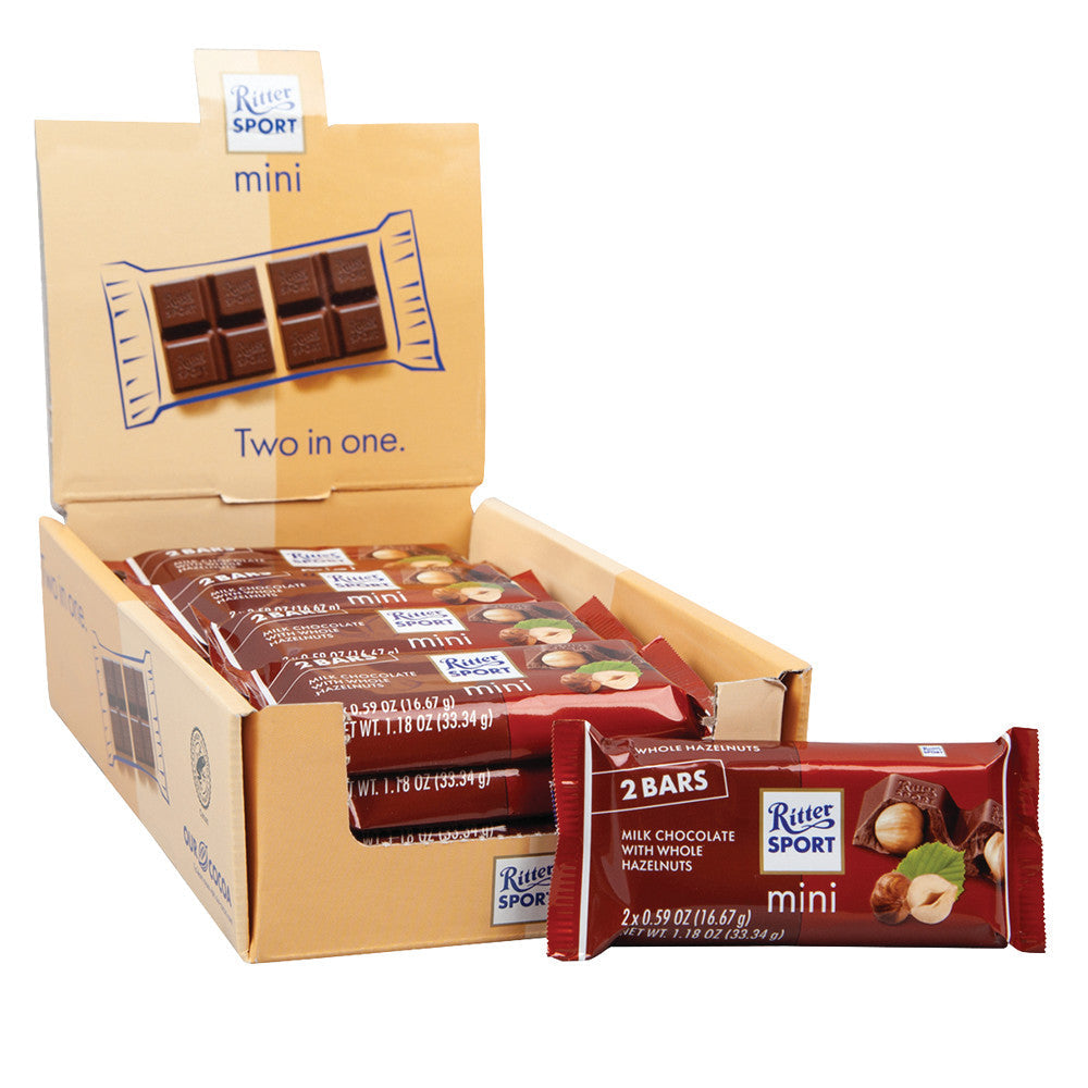 Wholesale Ritter Sport Mini 2 Pack Milk Chocolate With Hazelnuts 1.18 Oz- Bulk