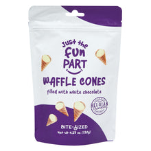 Wholesale Just The Fun Part White Chocolate Mini Waffle Cones 4.23 Oz Peg Bag- Bulk