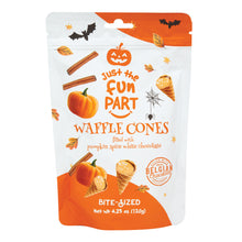 Wholesale Just The Fun Part Mini Waffle Cones Pumpkin White Chocolate 4.23 Oz Peg Bag- Bulk