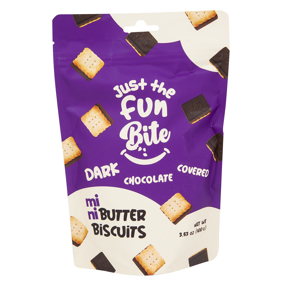 Wholesale Just The Fun Bite Mini Butter Biscuits Dark Chocolate 3.53 Oz- Bulk