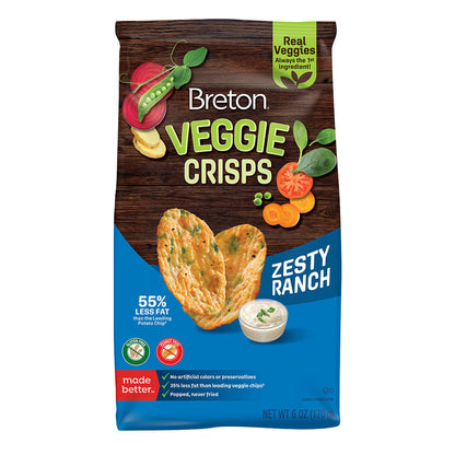 Wholesale Breton Zesty Ranch Veggie Crisps Bag- Bulk